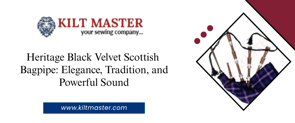 Heritage Black Velvet Scottish Bagpipe