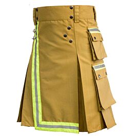 New Men's Firefighter Reflector Scottish Utility Kilt Adult Handmade Cotton
