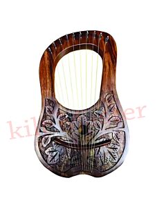 10 metal Strings Flower Design Lyre Harp
