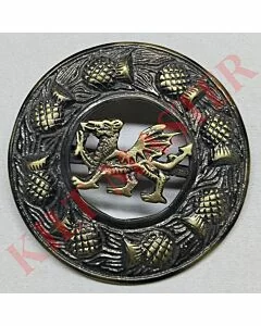 Antique Welsh Dragon Scottish Kilt Brooch
