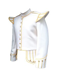 White Bag Pipe Doublet with Golden Trim