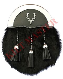 Fashion Rabbit Fur Sporran Black