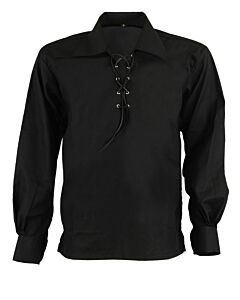 Jacobite Ghillie Kilt Shirt Black
