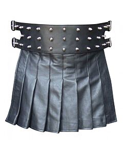 Mini Studded Leather Kilt