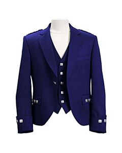 Royal Blue Argyle Jacket With Vest