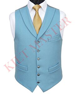 Sky Blue Wool Kilt Vest