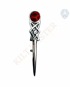 Red Pewter Celtic Knot Kilt Pin - Exquisite Design