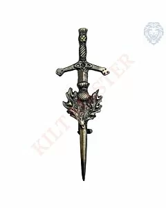Scottish Antique Thistle Sword Kilt Pin - Regal Elegance