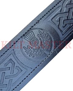 Thistle Engraved Kilt Leather Belt