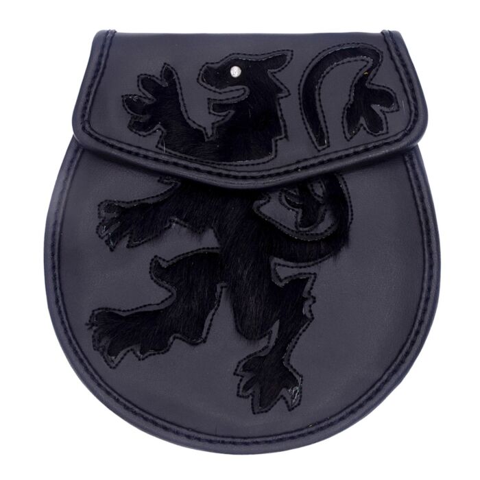 Black Leather Sporran Front