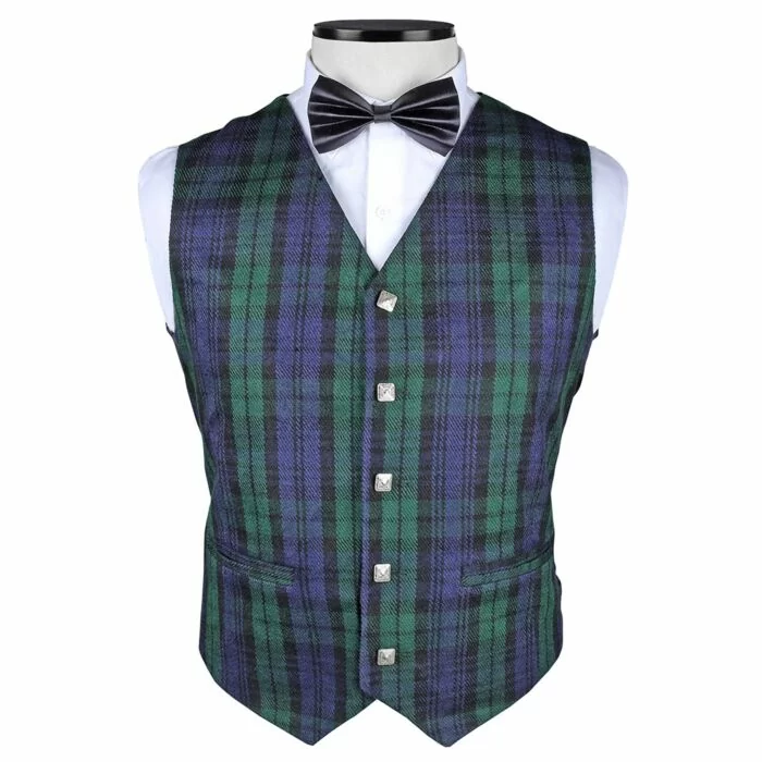Black Watch Modern Tartan Vest Front