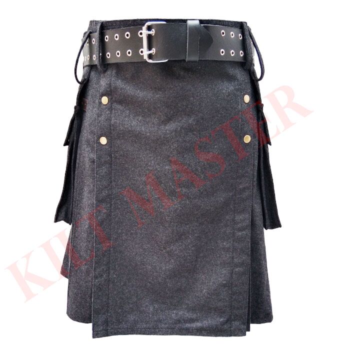 Grey Wool Men Kilt