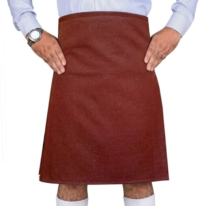Premium Handmade Solid Brown Wool Kilt