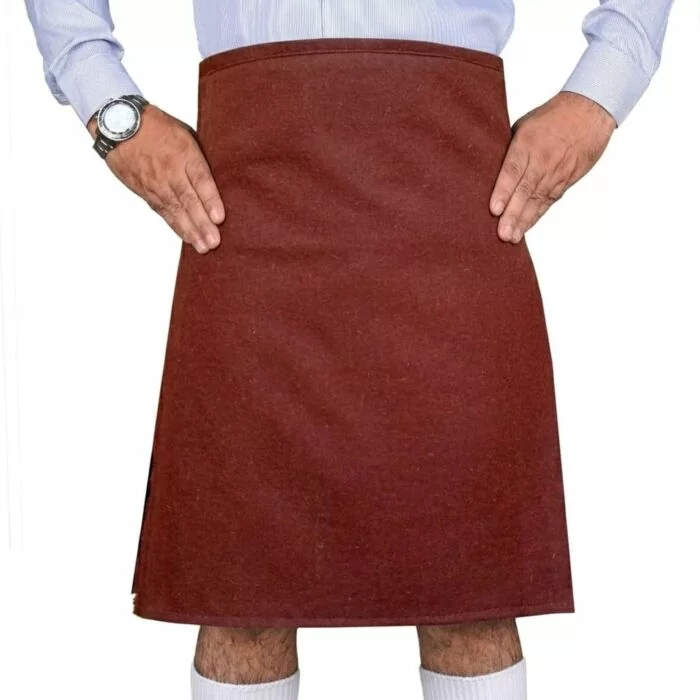 Premium Handmade Solid Brown Wool Kilt