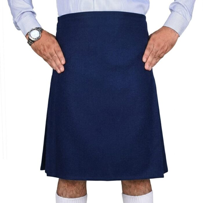 Premium Handmade Solid Navy Blue Wool Kilt