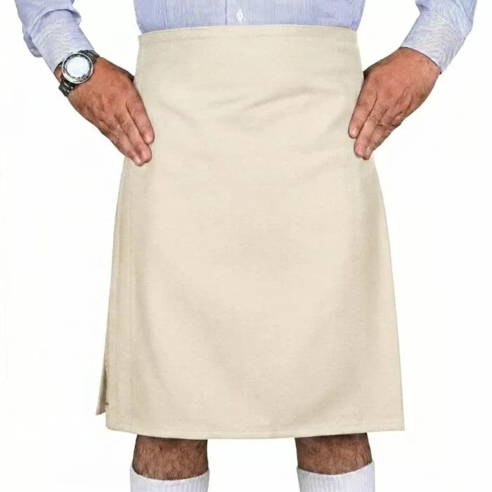 Premium Handmade Solid Off White Wool Kilt