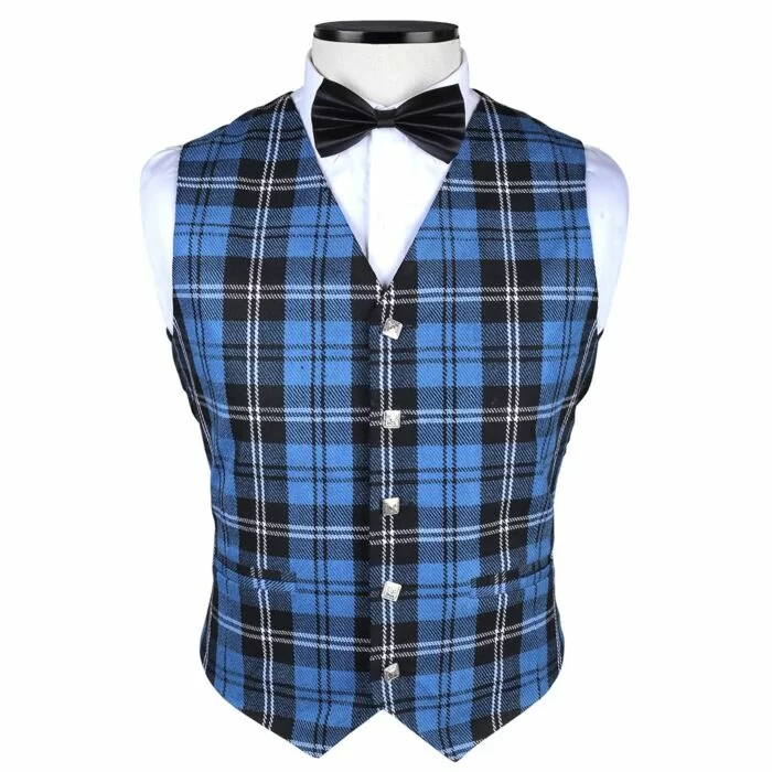 Ramsay Blue Ancient Tartan Vest Front