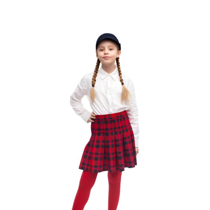 Red Tartan Skirt Front