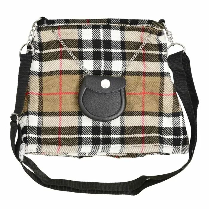 Scottish Camel Thompson Tartan Ladies Hand Bag Front