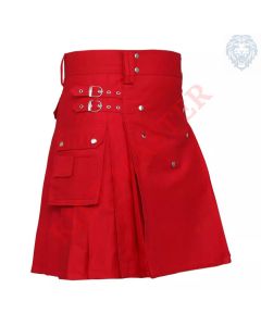 Modern Red Utility Kilt