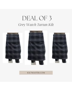 3 Grey Watch Tartan Kilts Deal