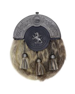 Antique Cantle Lion Rampant Scottish Seal Skin Sporran