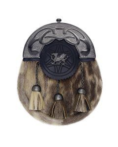 Antique Cantle Seal Skin Sporran with Welsh Dragon