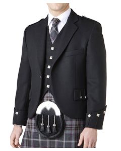 Argyll Jacket with Vest - Wool Blend Worsted Flannel Fabric