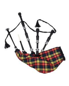 Black Finish Buchanan Modern Tartan Scottish Bagpipe