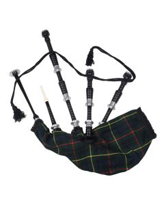 Black Finish Hunting Stewart Tartan Scottish Bagpipe