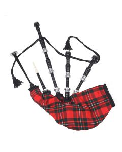 Black Finish MacGregor Tartan Scottish Bagpipe