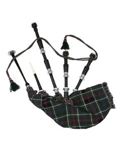 Black Finish MacKenzie Modern Tartan Scottish Bagpipe