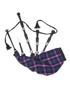 Black Finish Masonic Tartan Scottish Bagpipe
