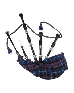 Black Finish Pride of Scotland Tartan Scottish Bagpipe