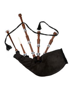 Black Velvet Natural Finish Scottish Bagpipe