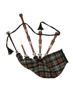 Black Watch Weathered Tartan Natural Finish Scottish Bagpipe