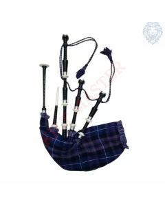 Black Finish Highland Tartan Bagpipe