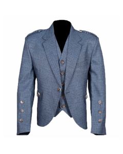 Blue Tweed Argyle Jacket with Vest