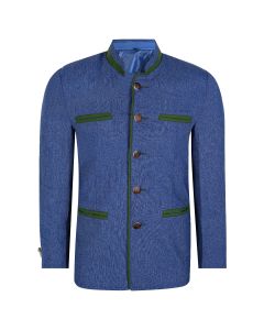 Blue Tweed Germen Bavarian Trachten Jacket Front