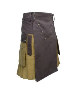 Brown and Khaki Utility Kilt