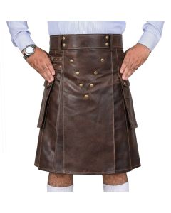 Brown Leather Utility Kilt