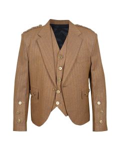 Brown Tweed Argyle Jacket with Vest