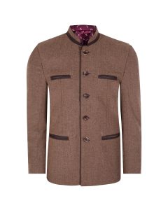 Brown Tweed Germen Bavarian Trachten Jacket Front