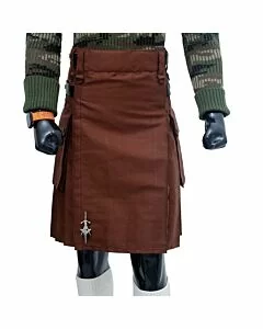 Brown Utility Kilt with Leather Straps