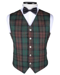 Brown Watch Tartan Vest Front