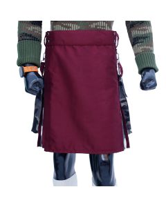 Burgundy and Camouflage Hybrid Kilt