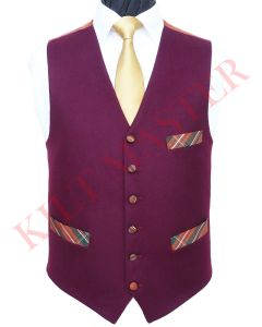 Burgundy Wool Kilt Vest