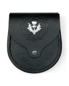 Celtic Pattern Embossed Leather Sporran