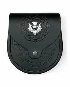 Celtic Pattern Embossed Leather Sporran