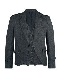 Charcoal Grey Argyll Jacket With Vest 